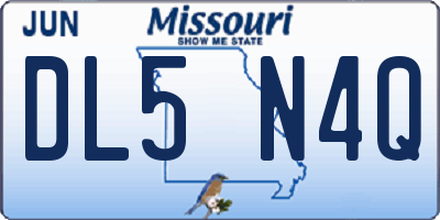 MO license plate DL5N4Q