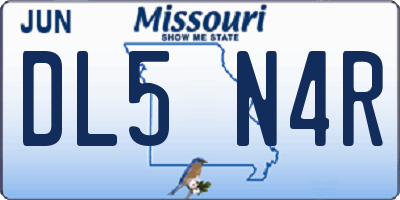 MO license plate DL5N4R