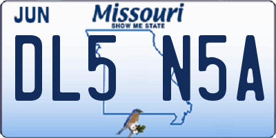 MO license plate DL5N5A