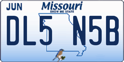 MO license plate DL5N5B