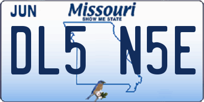 MO license plate DL5N5E