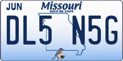 MO license plate DL5N5G