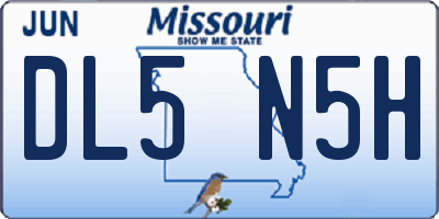 MO license plate DL5N5H