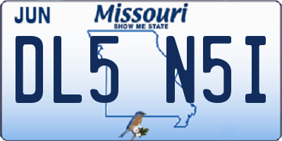 MO license plate DL5N5I