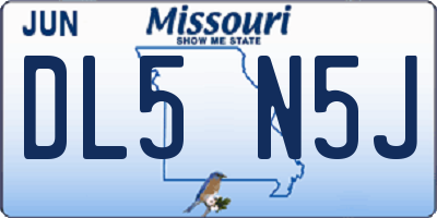 MO license plate DL5N5J