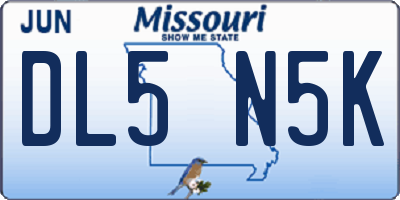 MO license plate DL5N5K
