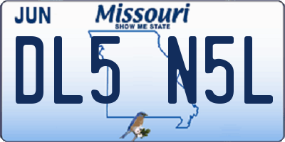 MO license plate DL5N5L