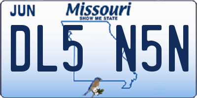 MO license plate DL5N5N