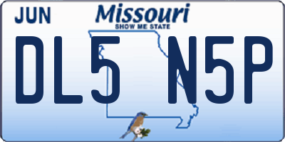 MO license plate DL5N5P