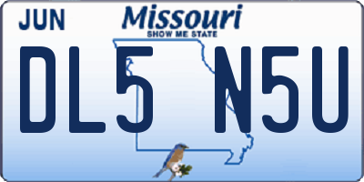 MO license plate DL5N5U