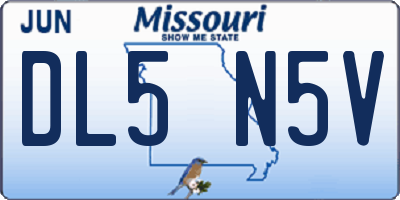 MO license plate DL5N5V