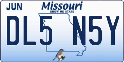 MO license plate DL5N5Y