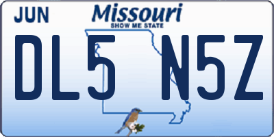MO license plate DL5N5Z