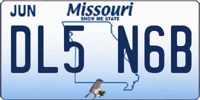 MO license plate DL5N6B