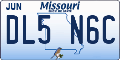 MO license plate DL5N6C
