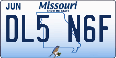 MO license plate DL5N6F