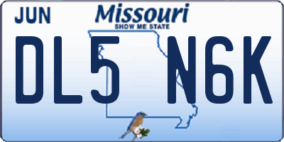MO license plate DL5N6K
