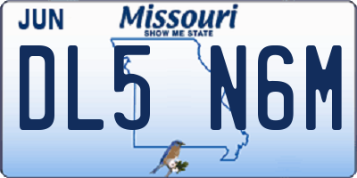 MO license plate DL5N6M