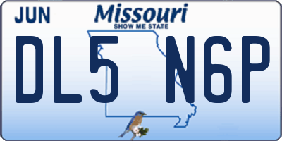 MO license plate DL5N6P