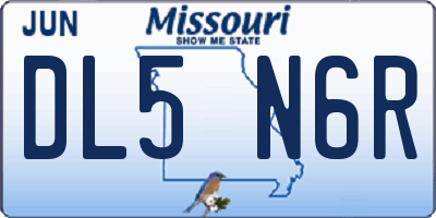 MO license plate DL5N6R