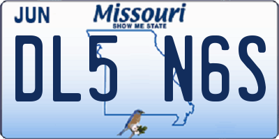 MO license plate DL5N6S