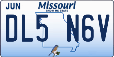 MO license plate DL5N6V