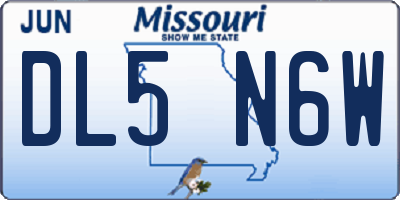 MO license plate DL5N6W