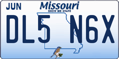 MO license plate DL5N6X