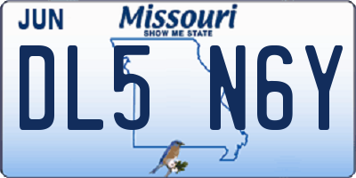 MO license plate DL5N6Y