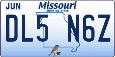 MO license plate DL5N6Z