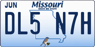 MO license plate DL5N7H