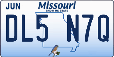 MO license plate DL5N7Q