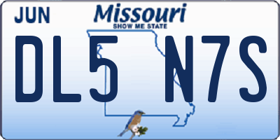 MO license plate DL5N7S