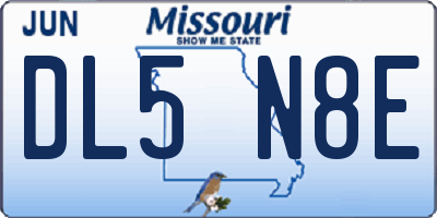 MO license plate DL5N8E