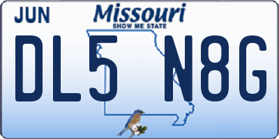 MO license plate DL5N8G