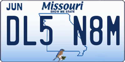 MO license plate DL5N8M