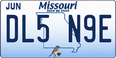 MO license plate DL5N9E