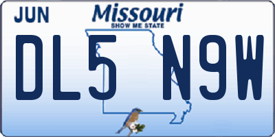 MO license plate DL5N9W