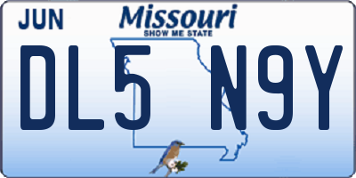 MO license plate DL5N9Y