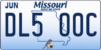 MO license plate DL5O0C