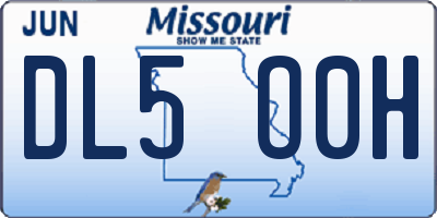 MO license plate DL5O0H