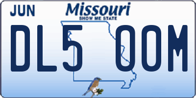 MO license plate DL5O0M