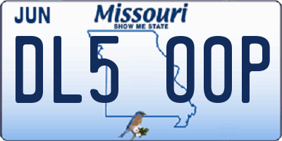 MO license plate DL5O0P