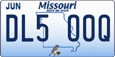 MO license plate DL5O0Q