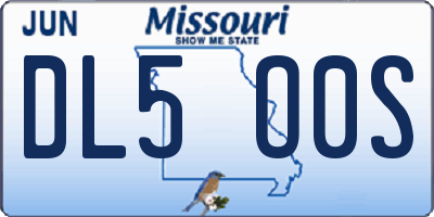 MO license plate DL5O0S