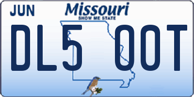 MO license plate DL5O0T