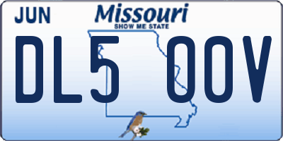 MO license plate DL5O0V