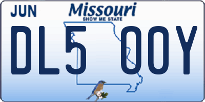 MO license plate DL5O0Y
