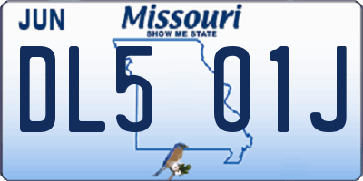 MO license plate DL5O1J