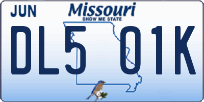 MO license plate DL5O1K